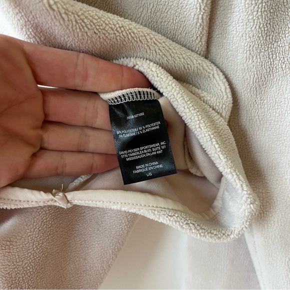 32 Degrees HEAT Beige Fleece Pullover Sweater L Sherpa Snap Collar Cozy Warm - Picture 4 of 11